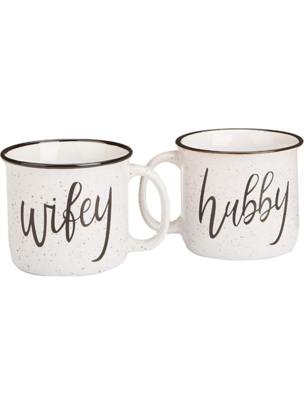 Funny Campfire Couples Coffee Mugs Set | 14oz Ceramic Hubby Wifey Gifts